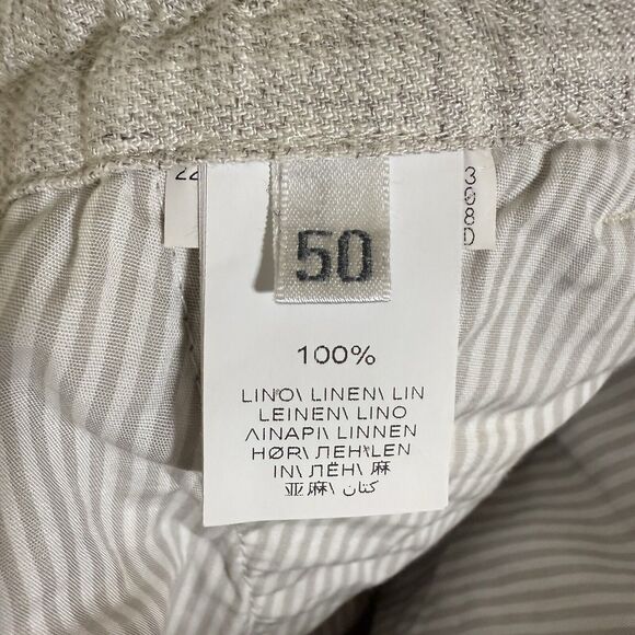 Brunello Cuccinelli Linen Drawstring Pants EU 50 Leisure Fit 25” Inseam Hemmed - Picture 3 of 12